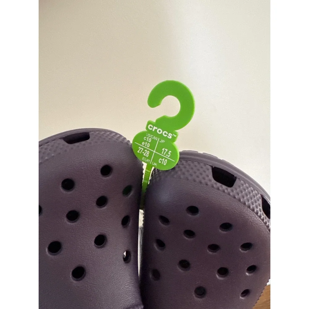 Crocs Classic Clog Kids Size C10 Eggplant Purple Slip On Water Shoes New